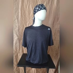 Reebok charcoal gray large men's slim quick dry tee shirt.
